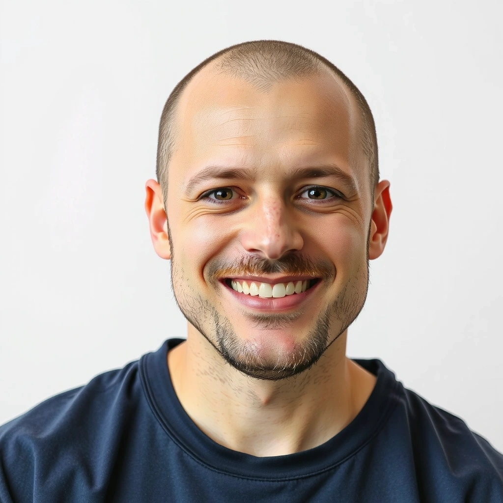 A professional portrait of a smiling male nutritionist.